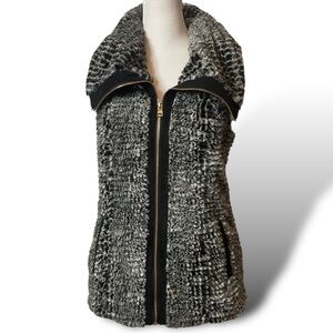 NWOT Marc New York Full Zip Fur Vest Jacket Women's Size S Pockets Hip Length